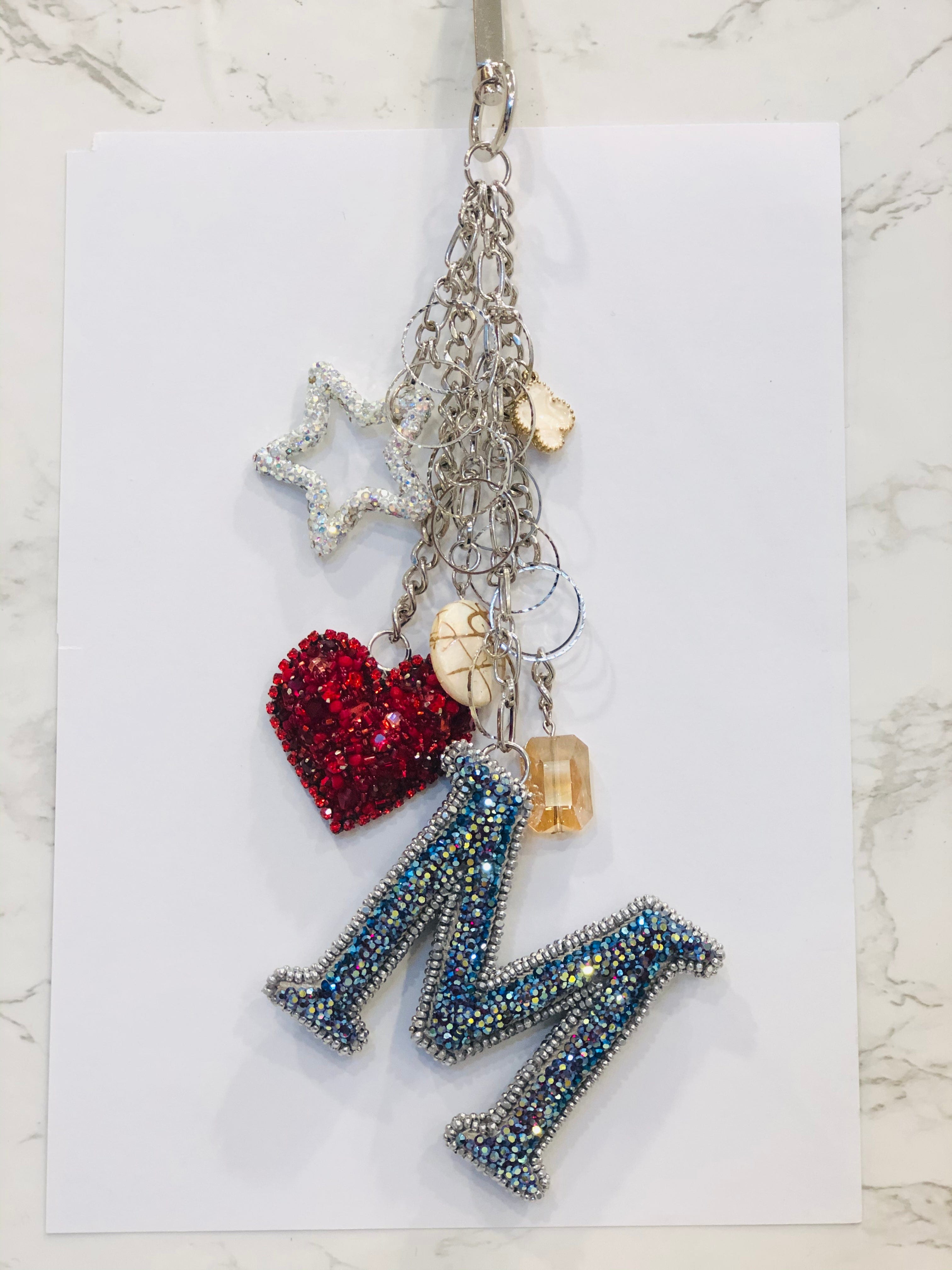 Single Letter Bag Charm CrystazineStudio