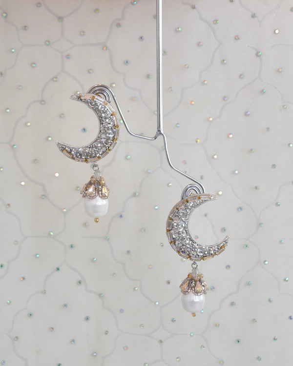 Pearl Crescent Earrings